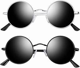  Image of Circle glasses in black and white