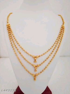Gold 3 chain necklace