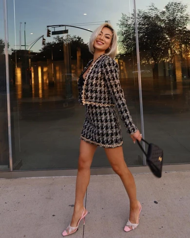 New Year's Eve outfit jacket and skirt