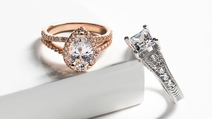 two engagement rings