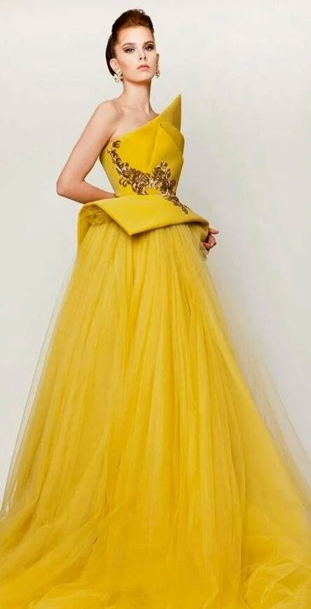 yellow prom dress with gold embroidery