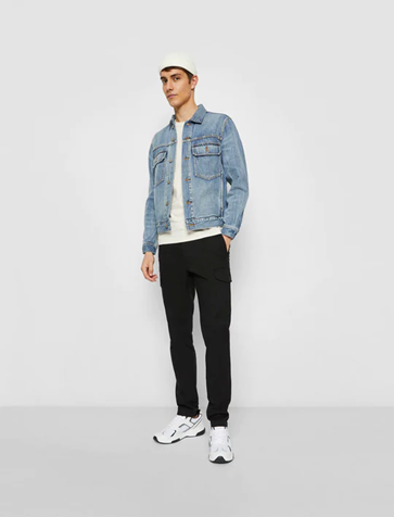 Wear them with denim | Fashonation cargo trousers with a denim jacket