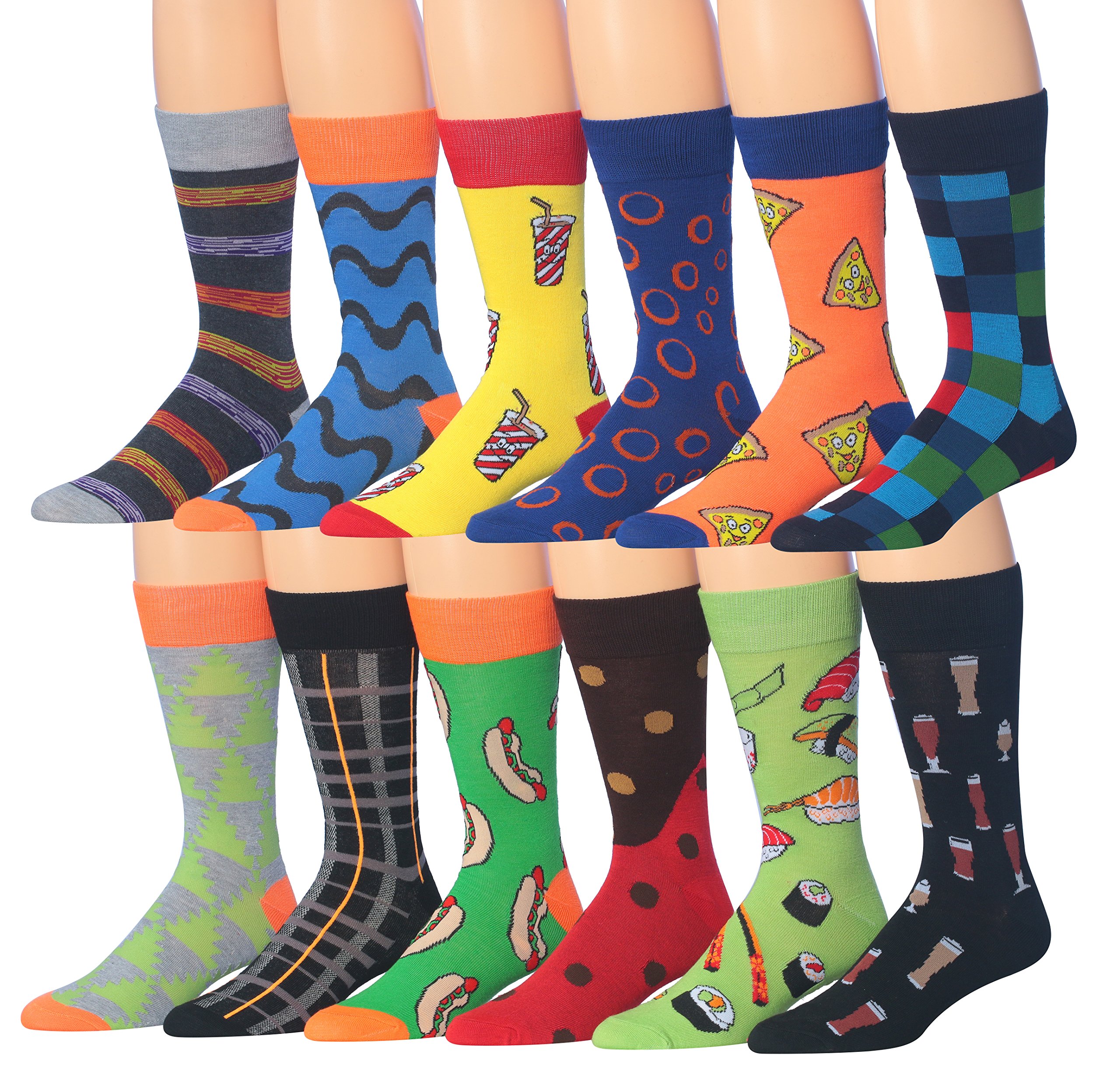 Men's socks 12 feet wearing different socks