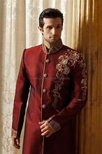 Imperial Red Velvet Sherwani
