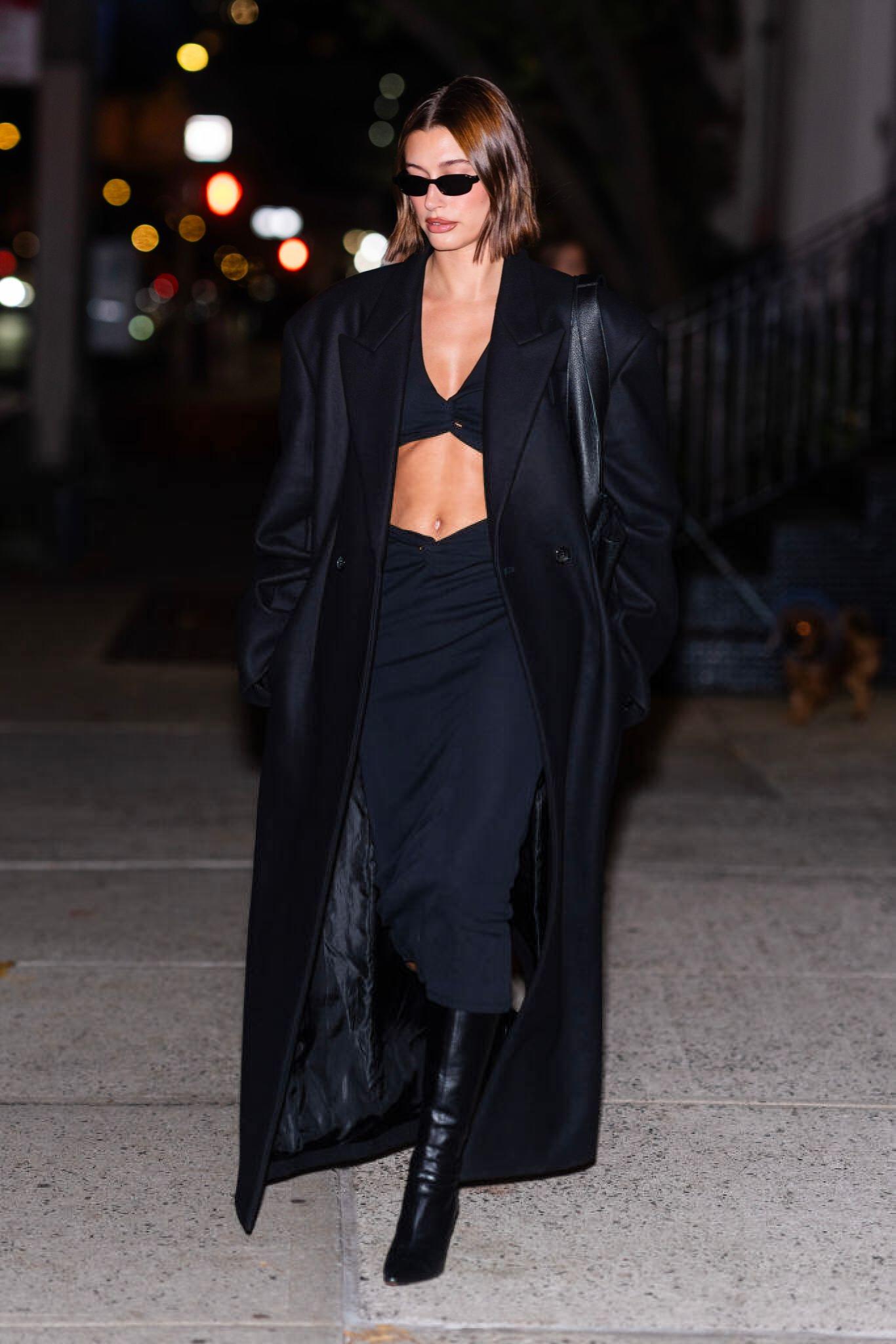 Hailey Bieber fashion jimmy Choo heels 