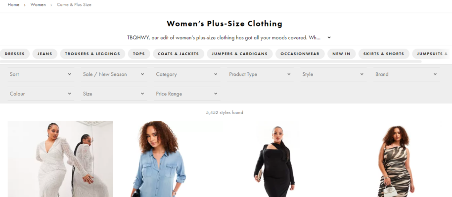 Fashion Brands 2. Asos Curve