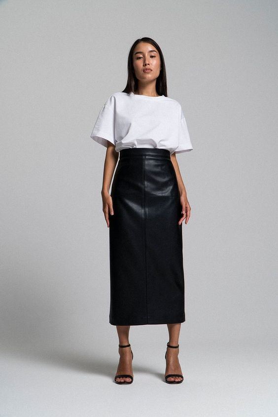 black skirt outfit A line Maxi Skirt