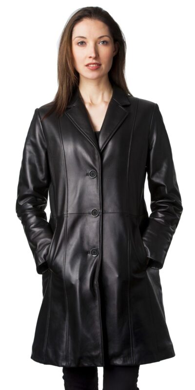 black leather coat fashion