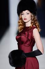 Russian fashion Burgundy dress