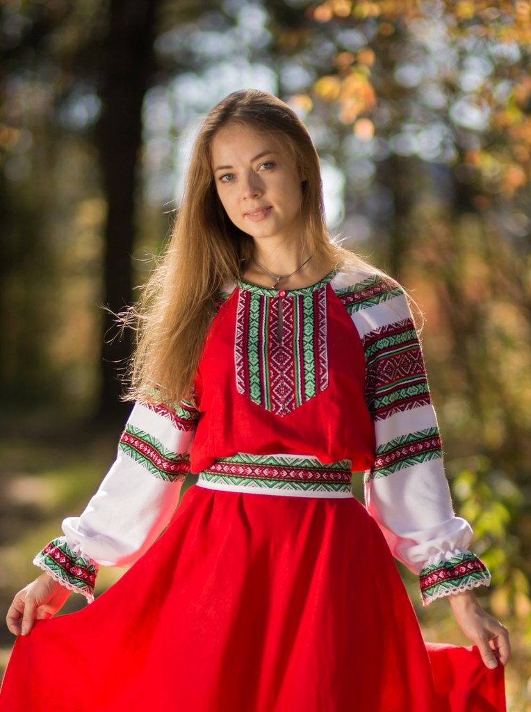 Russian fashion traditional dress