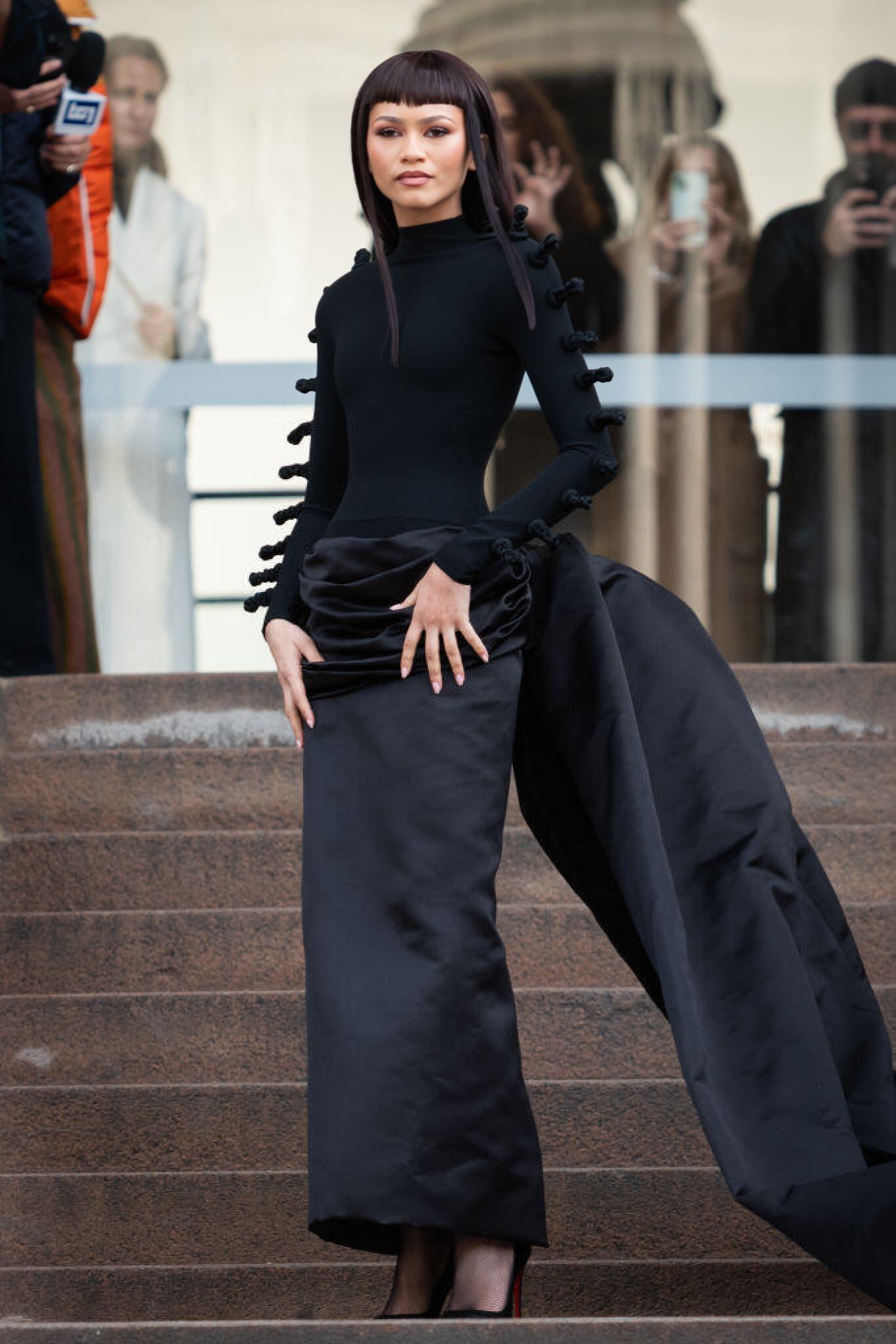 Paris Haute Couture Black Turtle neck dress