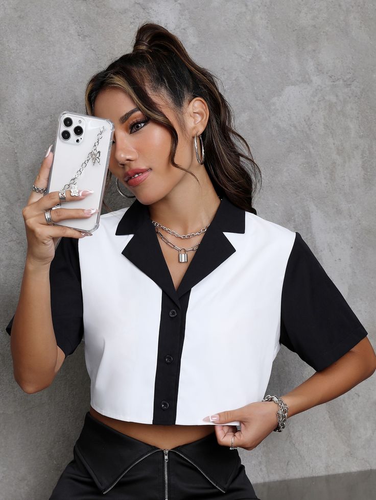 Two toned lapel neck fancy shirts