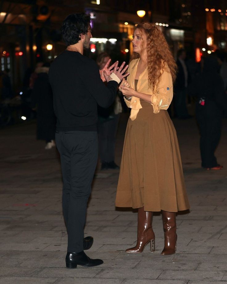 Blake Lively shirt over dress