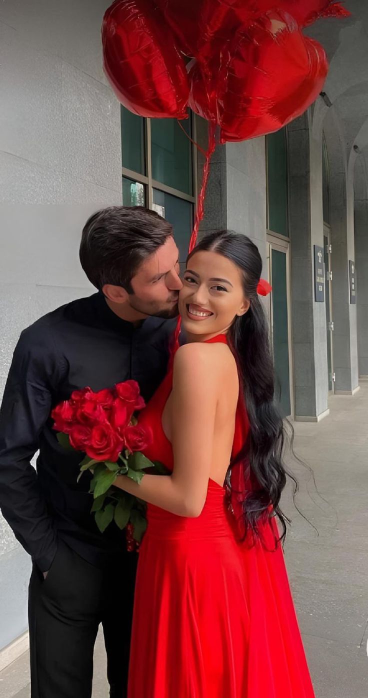 Valentine’s Day Couples Outfit Idea 1. Bold in Red