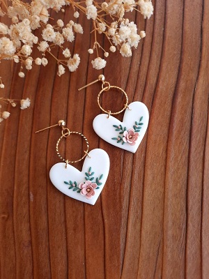 white floral Valentine's Day Earring Gifts