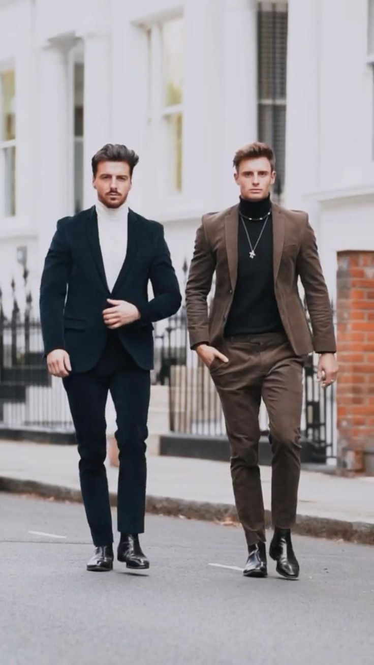 two men in blazers outfits guys find attractive 