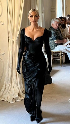 in long dress Kim Kardashian fashion