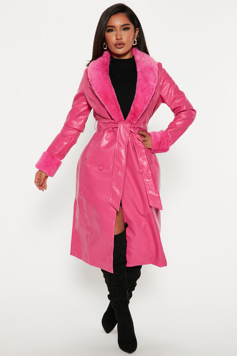Pink long coat statement pieces