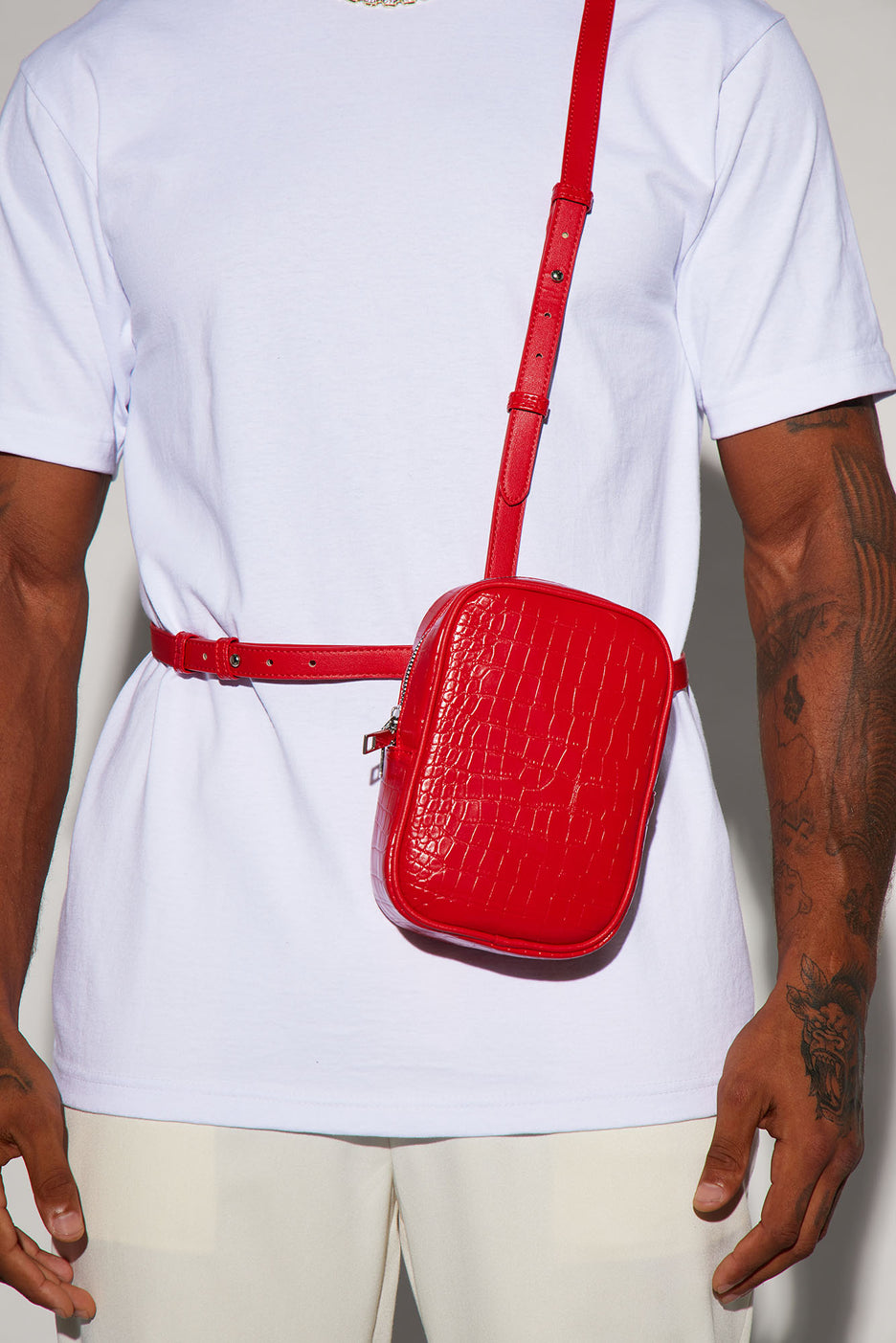 Red purse statement pieces for men