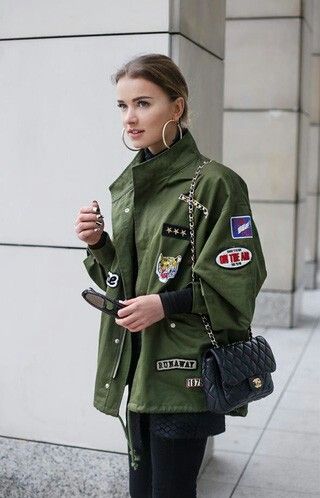 Green parka Military-inspired fashion