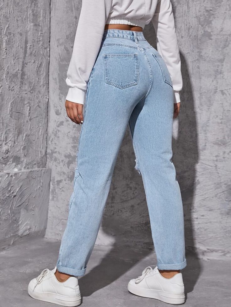 High Rise Straight Leg Jeans