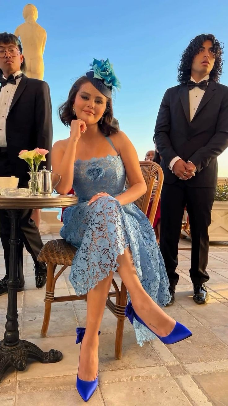 Selena Gomez outfits lace silk midi dress