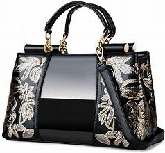 purses for women black bag with floral print