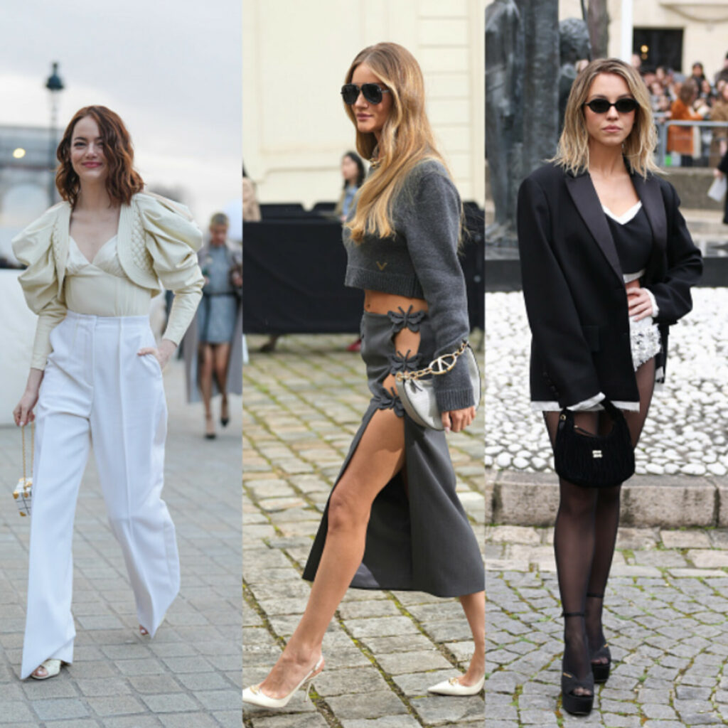 Rosie Huntington-Whiteley, Sydney Sweeney, and Emma Stone’s Stunning Street Style Outfits in Paris Fashion Week Fall 2024