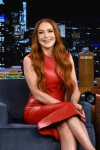 Lindsay Lohan iconic red dress
