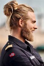 man bun with blonde hair 
