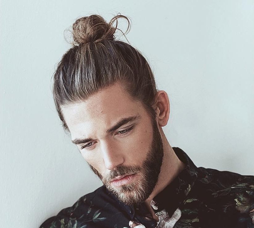 man bun dark hair 