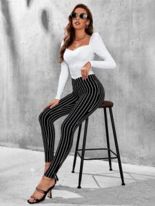 Petite Women Outfit: Vertical Stripes 2