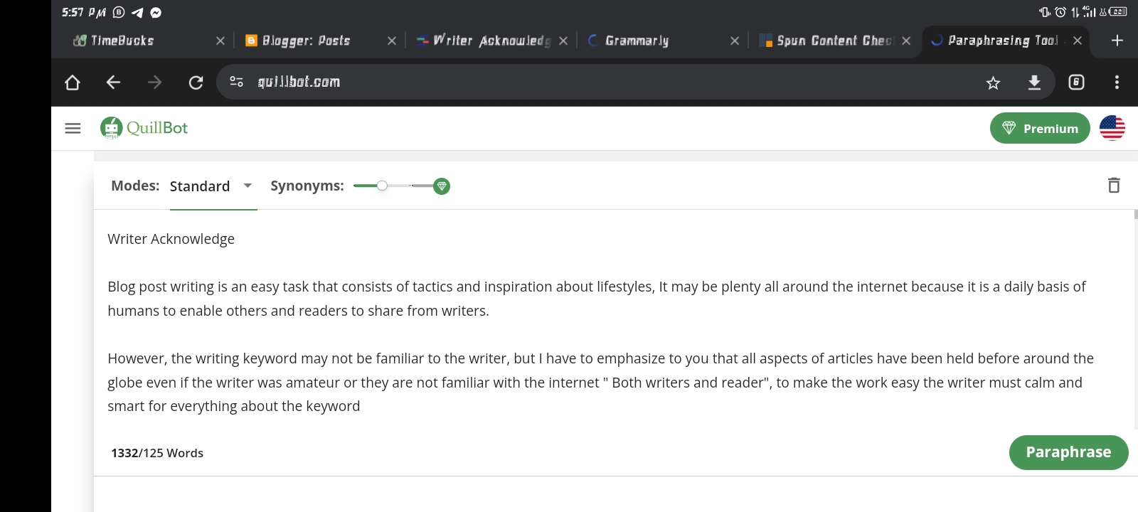 content writing Quilbot 