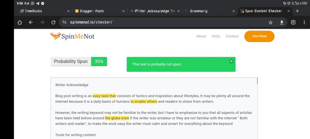 content writing spun checkers