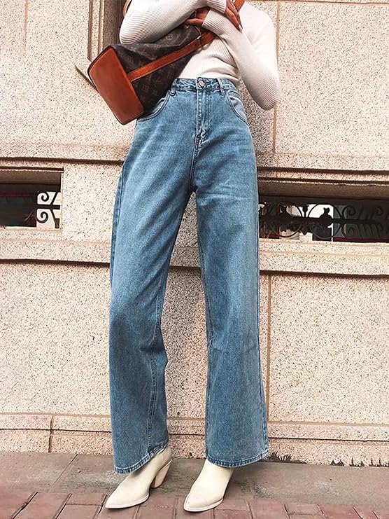 wide-leg jeans with white shirt 