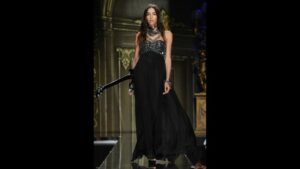 Josie Totah in a black gown