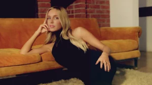 Alex Cooper in black gown