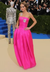 Lily Rose Depp in pink gown