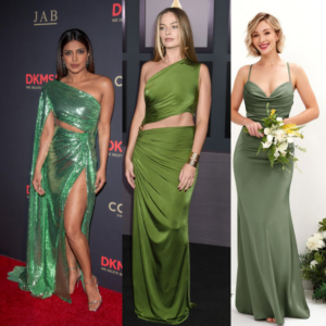 sexiest celebs in sage green dresses