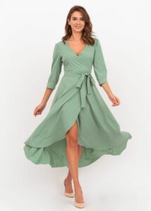 Sage Green wrap dress hot 