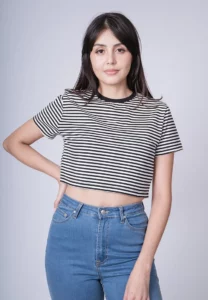 Isabel May Striped Crop Top
