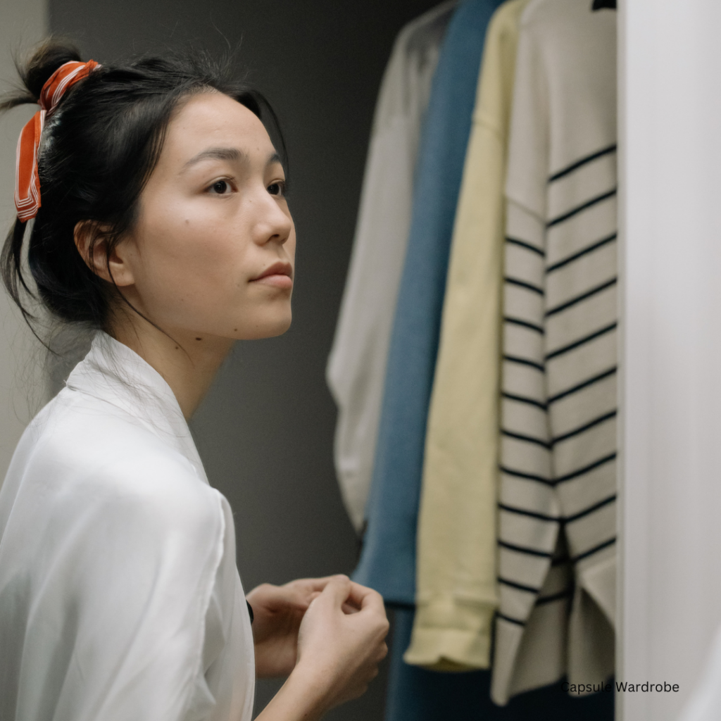 Capsule Wardrobe woman at closet