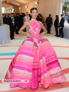 Halle Bailey pink dress at the Met Gala