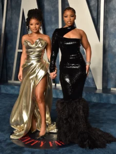 halle bailey and chloe bailey hot dresses together