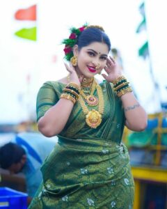 sayli-patil-greenish-saree