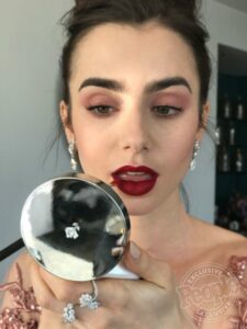 Lily Collins hot and sexy in makeup