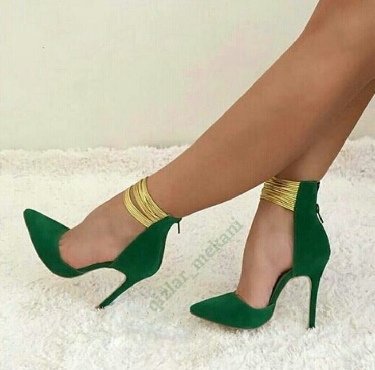 ladies' stiletto heels green