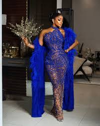 Chioma Ikokwu stunned in a blue dress