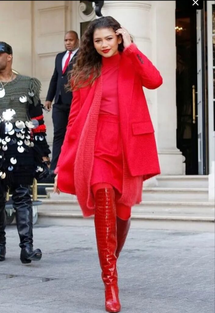 fall outfit ideas from Zendaya red outfit