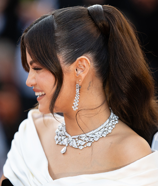 Selena Gomez in Saint Laurent jewelry